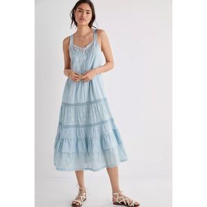 Anthropologie Pilcro Lace Tiered Midi Dress